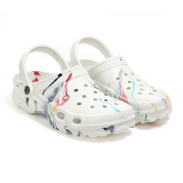 Multicolor Clogs for Men, EVA Slip-On with Adjustable Strap, Lightweight, Slip Resistant